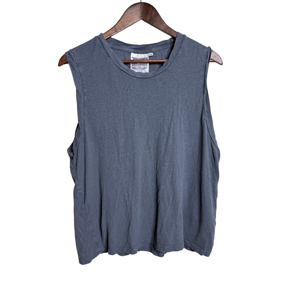 Jungmaven Phoenix Muscle Tank Top Mens XL Gray Hemp Cotton Made in USA